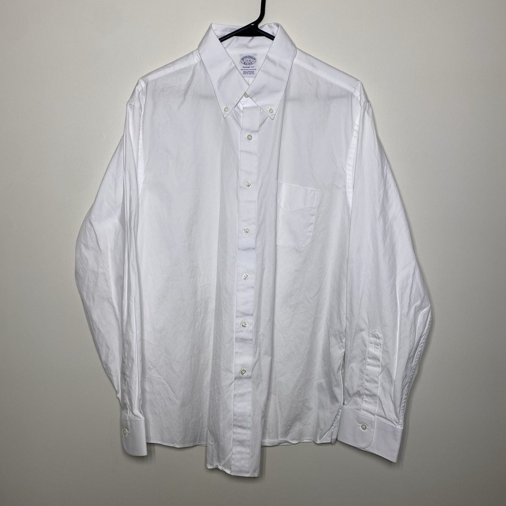 Brooks Brothers Regent Dress Shirt 17-34 Non-Iron Supima Cotton White - Picture 2 of 7